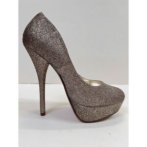 Forever 21 Womens Platform Heels Pump With Glitter Detail Gray Size 6